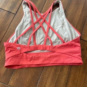 Lululemon High Neck Bra, size 10, Coral